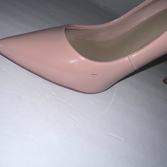Aldo Stessy Point Toe Pump Heel Nude Pink Patent Leather - Picture 10 of 15